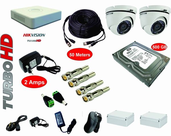 2 CCTV Camera Complete Kit