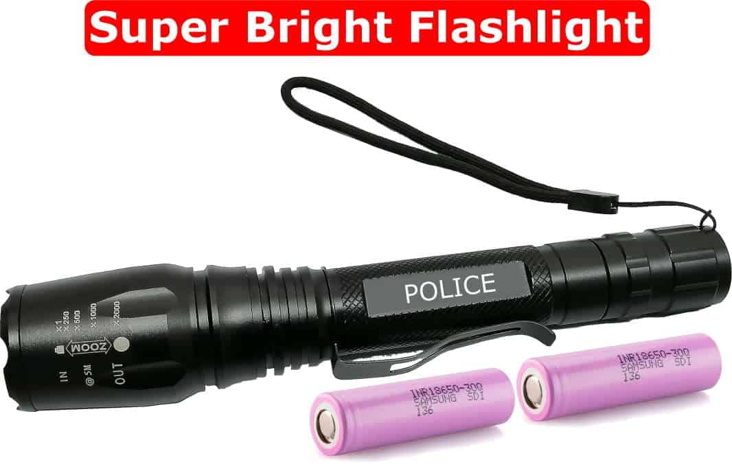 super bright police flashlight torch