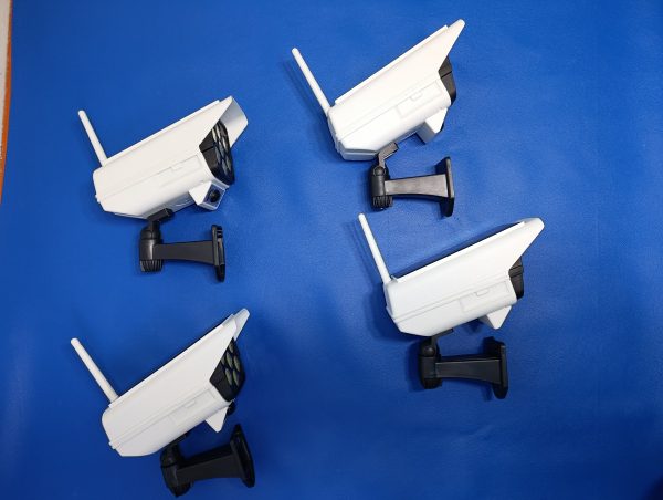 4-Camera Solar Dummy CCTV Kit with Motion Floodlight