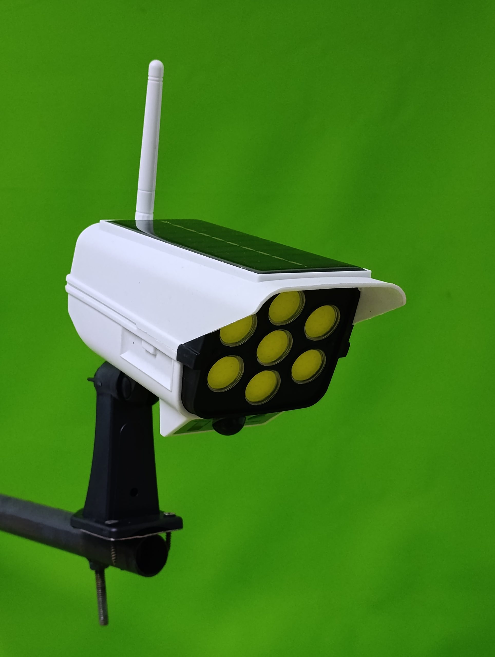 4-Camera Solar Dummy CCTV Kit with Motion Floodlight