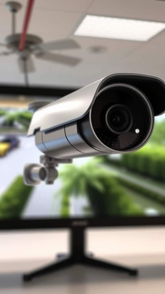 High-definition CCTV security camera with night vision for home safety.