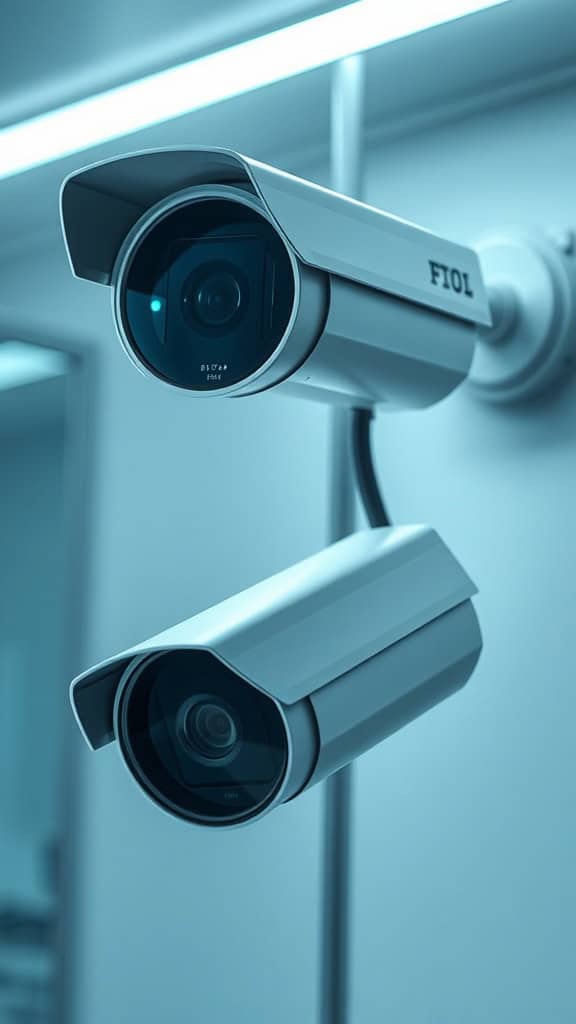 High-definition CCTV security cameras for home surveillance and monitoring.