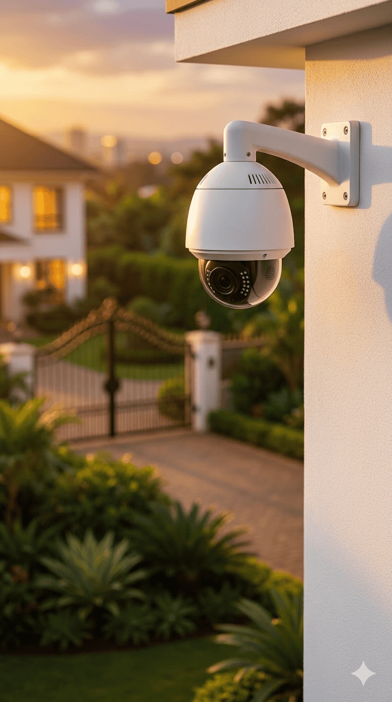 CCTV camera installation on Nairobi home exterior wall by AreaSpy Security