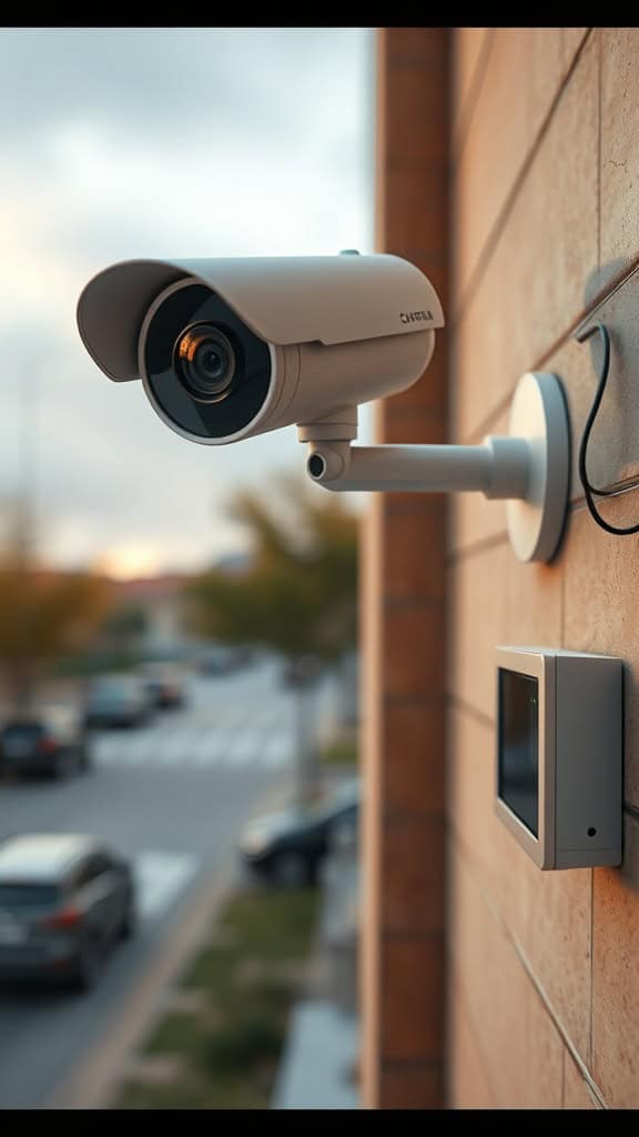 CCTV security camera with night vision outdoor surveillance for home safety.