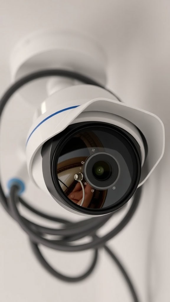 High-definition CCTV security camera with night vision and motion detection capabilities.