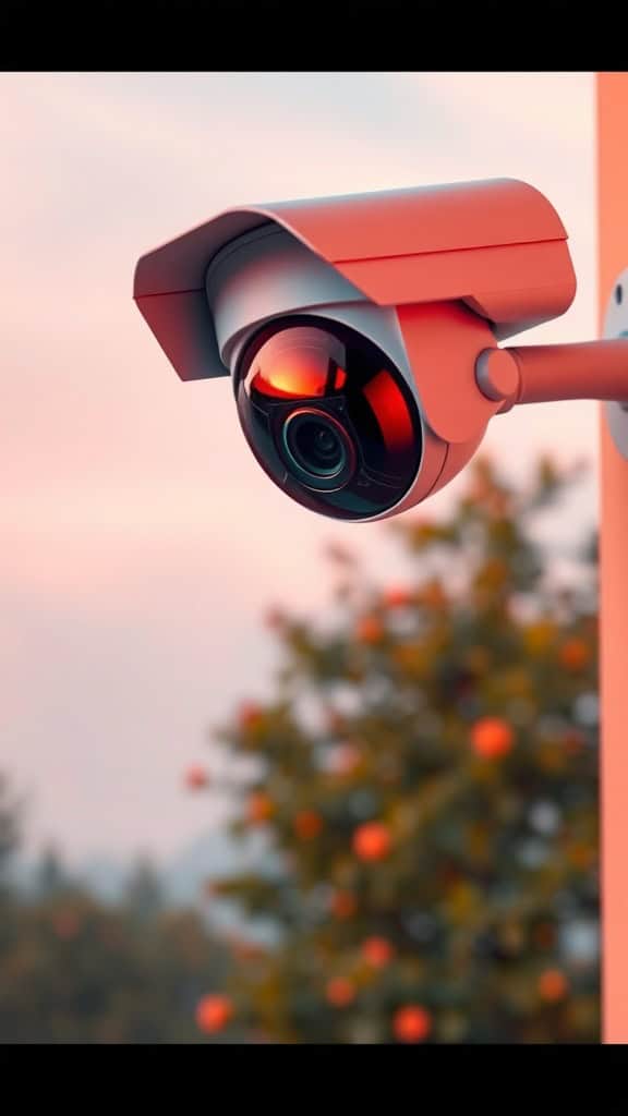 High-resolution CCTV security camera with night vision and motion detection.