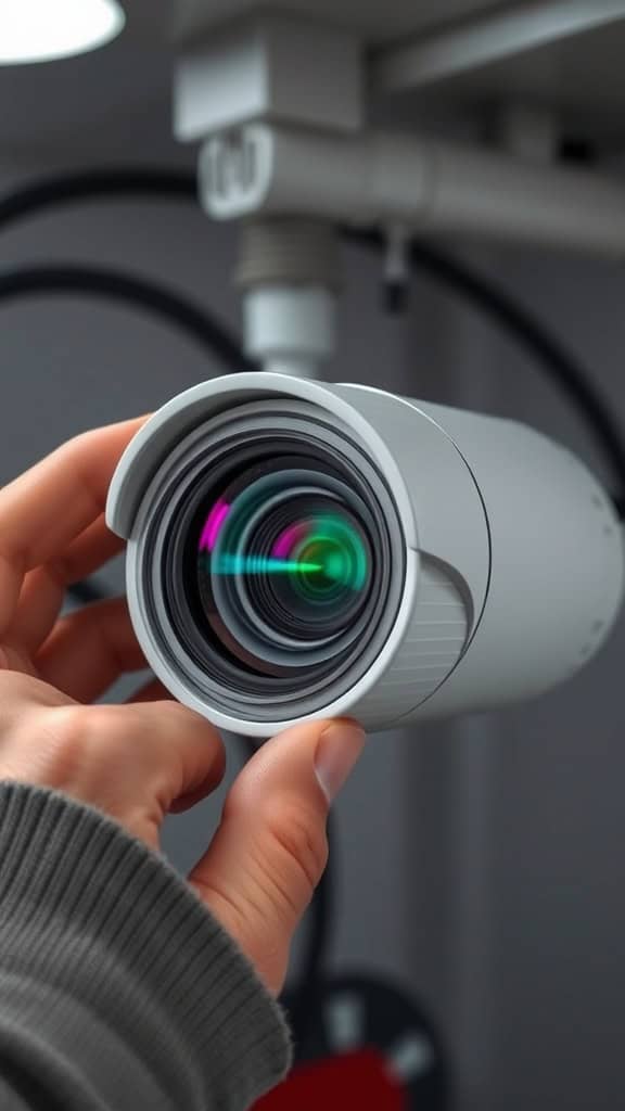 High-resolution CCTV camera for home security and surveillance.