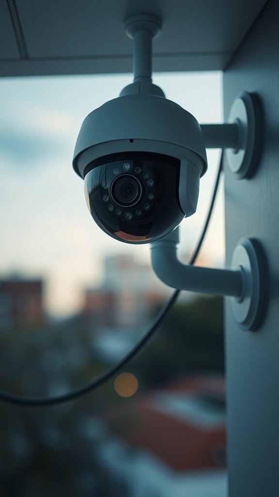 High-definition security CCTV camera with night vision for home surveillance security.